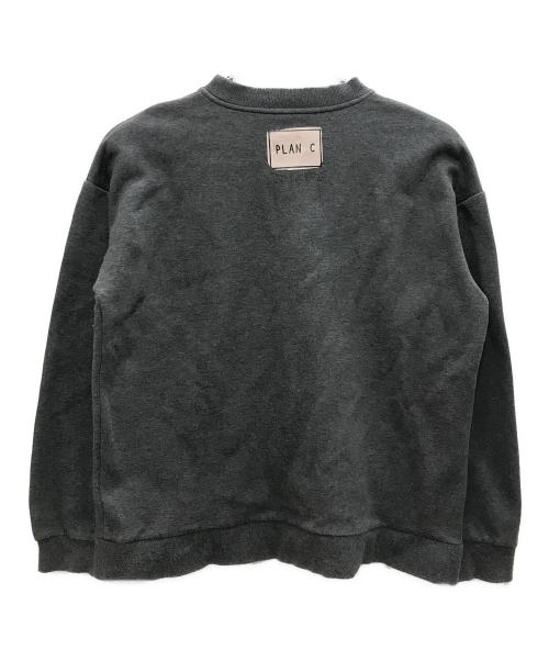 PLAN C（プランシー）PLAN C (プランシー) ポイントクルーネックスウェット グレー サイズ:Lの古着・服飾アイテム