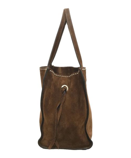 J&M DAVIDSON（ジェイ＆エム デヴィッドソン）J&M DAVIDSON (ジェイ＆エム デヴィッドソン) スタッズハンドバッグ ブラウンの古着・服飾アイテム