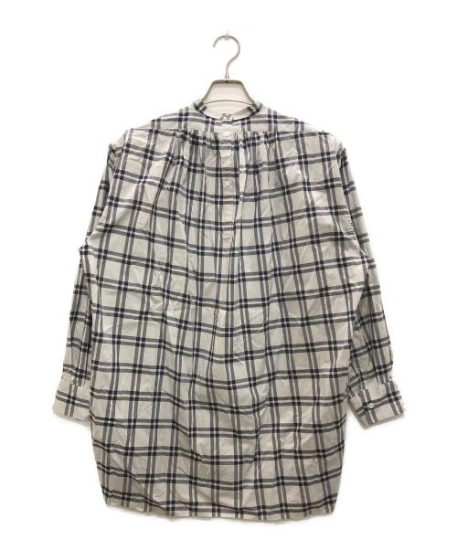 HYKE（ハイク）HYKE (ハイク) CHECKED BIB FRONT SHIRT/チェックドビブフロントシャツ グレー サイズ:2の古着・服飾アイテム