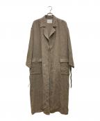 RIM.ARKリムアーク）の古着「Linen wool maxi trench coat/リネンウールミックストレンチコート」｜ベージュ
