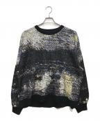 MAISON SPECIALメゾンスペシャル）の古着「Prime-Over Landscape Painting Crew Neck Knit Pullover/プライム オーバー ランドスケープ ペインティング クルー ネック ニット プルオーバー」｜マルチカラー