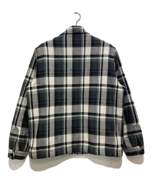 A BATHING APE（アベイシングエイプ）A BATHING APE (ア ベイシング エイプ) BAPE CHECK CPO JACKET/ベイプチェック CPOジャケット グレー×ホワイト サイズ:Lの古着・服飾アイテム