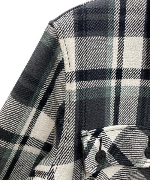A BATHING APE（アベイシングエイプ）A BATHING APE (ア ベイシング エイプ) BAPE CHECK CPO JACKET/ベイプチェック CPOジャケット グレー×ホワイト サイズ:Lの古着・服飾アイテム