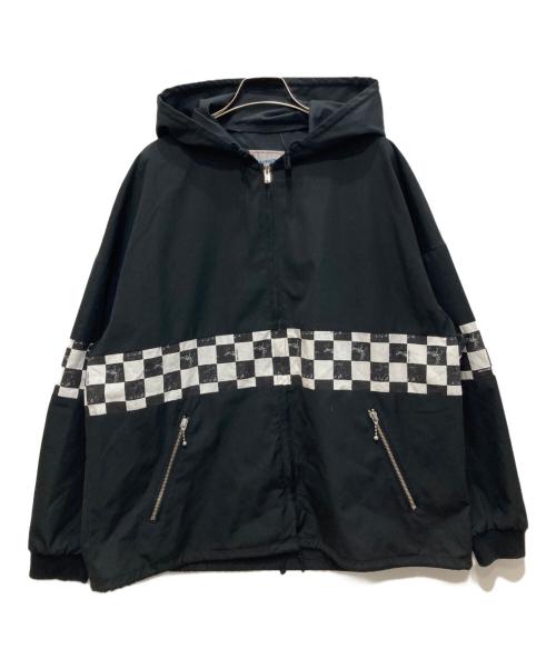Subculture（サブカルチャー）Subculture (サブカルチャー) CHECKERED FLAG T/C HOODIE/チェッカーフラッグ T/C フーディ ブラック×ホワイト サイズ:2の古着・服飾アイテム