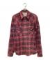 ISAMU KATAYAMA BACKLASH（イサムカタヤマ・バックラッシュ）の古着「ピッグレザーチェックシャツ」｜ピンク