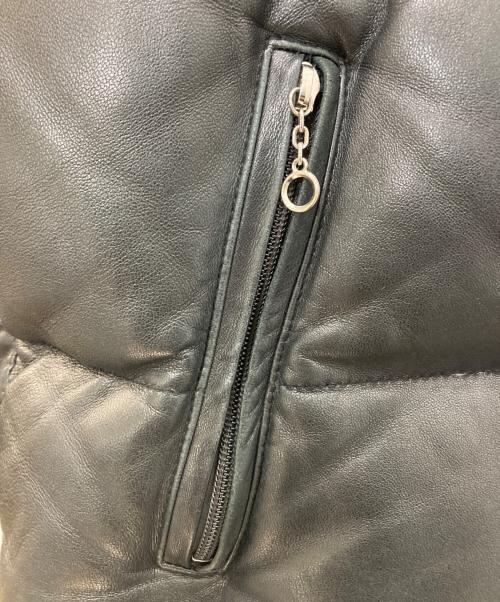 Schott（ショット）Schott (ショット) TK TAKEO KIKUCHI (ティーケー タケオキクチ) 別注 レザーダウンジャケット ブラック サイズ:Lの古着・服飾アイテム