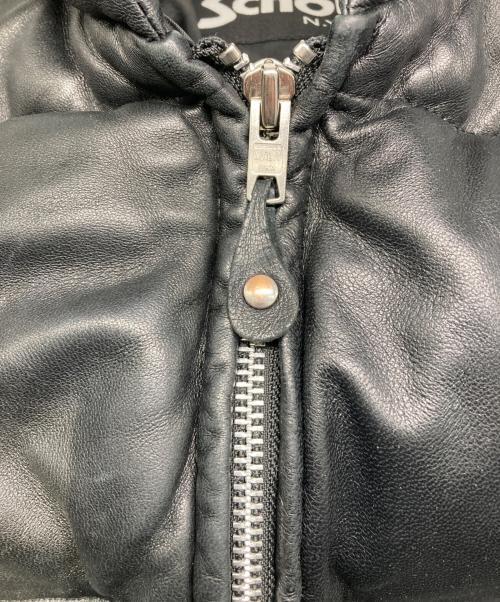 Schott（ショット）Schott (ショット) TK TAKEO KIKUCHI (ティーケー タケオキクチ) 別注 レザーダウンジャケット ブラック サイズ:Lの古着・服飾アイテム