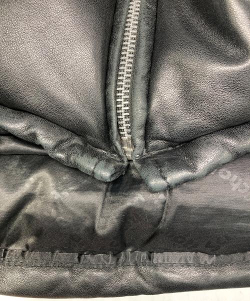 Schott（ショット）Schott (ショット) TK TAKEO KIKUCHI (ティーケー タケオキクチ) 別注 レザーダウンジャケット ブラック サイズ:Lの古着・服飾アイテム