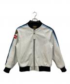 SUPREME×VANSONシュプリーム×バンソン）の古着「Leathers Perforated Bomber Jacket/レザー/パーフォレーテッド/ボンバー/ジャケット」｜ホワイト×ブルー