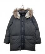 BURBERRY BLACK LABELバーバリーブラックレーベル）の古着「シルバーフォックスファーダウンジャケット」｜ブラック