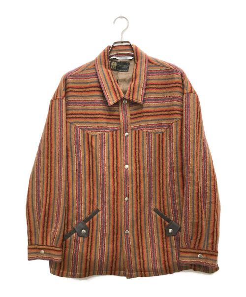 JOURNAL STANDARD TRISECT（ジャーナルスタンダード トライセクト）JOURNAL STANDARD TRISECT (ジャーナルスタンダード トライセクト) ストライプジャケット ブラウン サイズ:Lの古着・服飾アイテム