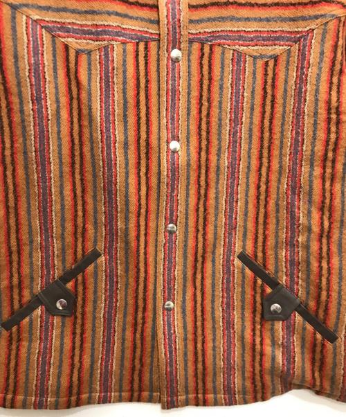 JOURNAL STANDARD TRISECT（ジャーナルスタンダード トライセクト）JOURNAL STANDARD TRISECT (ジャーナルスタンダード トライセクト) ストライプジャケット ブラウン サイズ:Lの古着・服飾アイテム