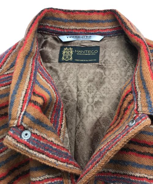 JOURNAL STANDARD TRISECT（ジャーナルスタンダード トライセクト）JOURNAL STANDARD TRISECT (ジャーナルスタンダード トライセクト) ストライプジャケット ブラウン サイズ:Lの古着・服飾アイテム