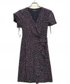 LAUREN RALPH LAURENローレンラルフローレン）の古着「フラワープリントブラウスワンピース」｜ピンク×ネイビー