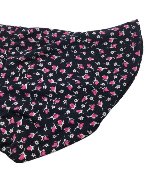 LAUREN RALPH LAUREN（ローレンラルフローレン）LAUREN RALPH LAUREN (ローレンラルフローレン) フラワープリントブラウスワンピース ピンク×ネイビーの古着・服飾アイテム