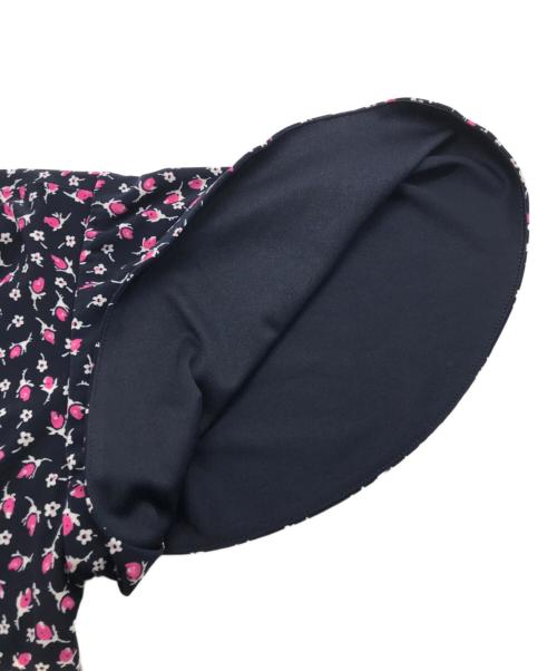 LAUREN RALPH LAUREN（ローレンラルフローレン）LAUREN RALPH LAUREN (ローレンラルフローレン) フラワープリントブラウスワンピース ピンク×ネイビーの古着・服飾アイテム