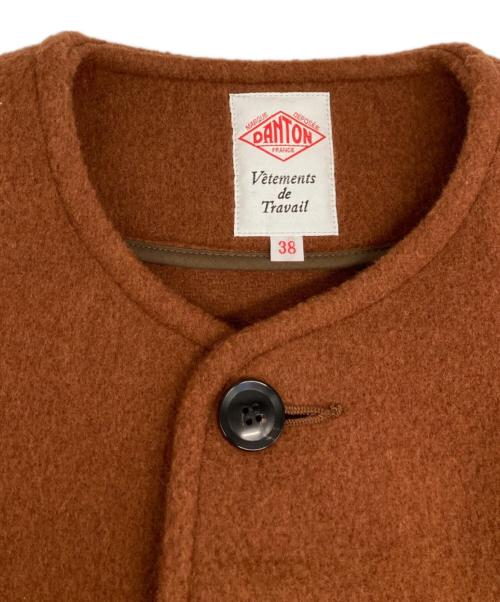 DANTON（ダントン）DANTON (ダントン) モッサーノーカラージャケット ブラウン サイズ:38の古着・服飾アイテム