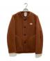 DANTON（ダントン）の古着「モッサーノーカラージャケット」｜ブラウン