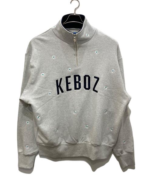 KEBOZ（ケボズ）KEBOZ (ケボズ) nick gear (ニックギア) 刺繍ハーフジップスウェット グレー サイズ:XLの古着・服飾アイテム