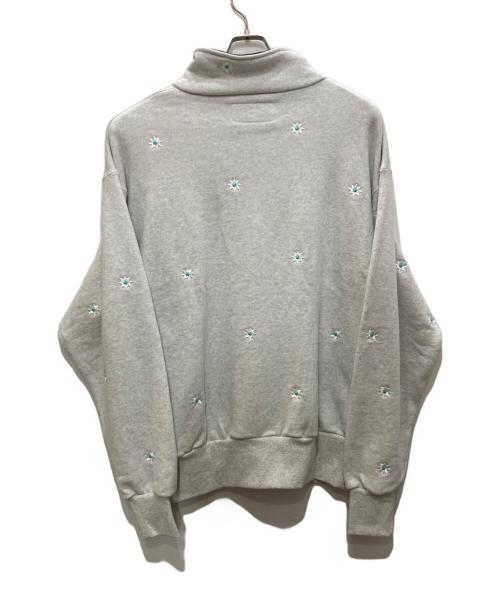 KEBOZ（ケボズ）KEBOZ (ケボズ) nick gear (ニックギア) 刺繍ハーフジップスウェット グレー サイズ:XLの古着・服飾アイテム