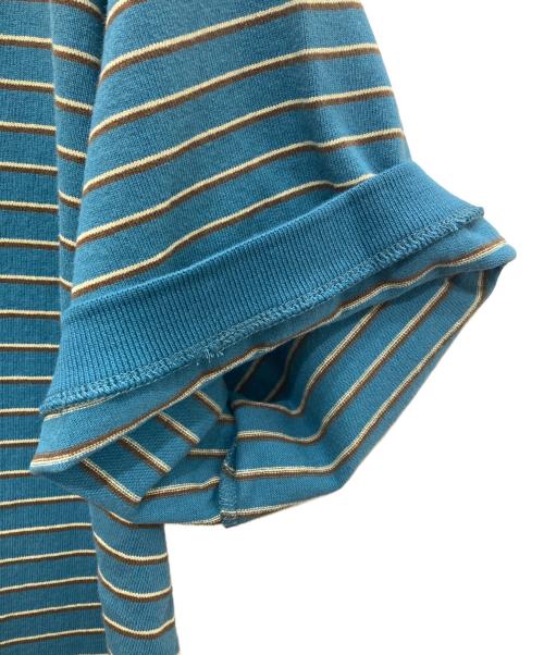 KEBOZ（ケボズ）KEBOZ (ケボズ) ボーダーポロシャツ ブルー サイズ:LARGEの古着・服飾アイテム