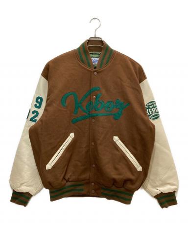 中古・古着通販】KEBOZ (ケボズ) スタジャン ブラウン×ホワイト サイズ