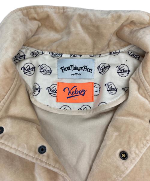 KEBOZ（ケボズ）KEBOZ (ケボズ) ベロアコーチジャケット ベージュ サイズ:Lの古着・服飾アイテム