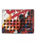 Christian Louboutinクリスチャン・ルブタン）の古着「GRAFFITI CARD HOLDER WALLET/グラフィックカードホルダーウォレット」｜マルチカラー
