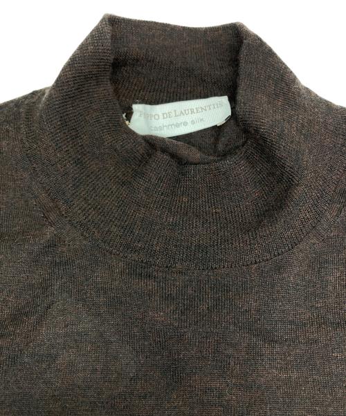 FILIPPO DE LAURENTIIS（フィリッポ・デ・ローレンティス）FILIPPO DE LAURENTIIS (フィリッポ・デ・ローレンティス) シルクカシミヤハイネックニット ブラウン サイズ:48の古着・服飾アイテム