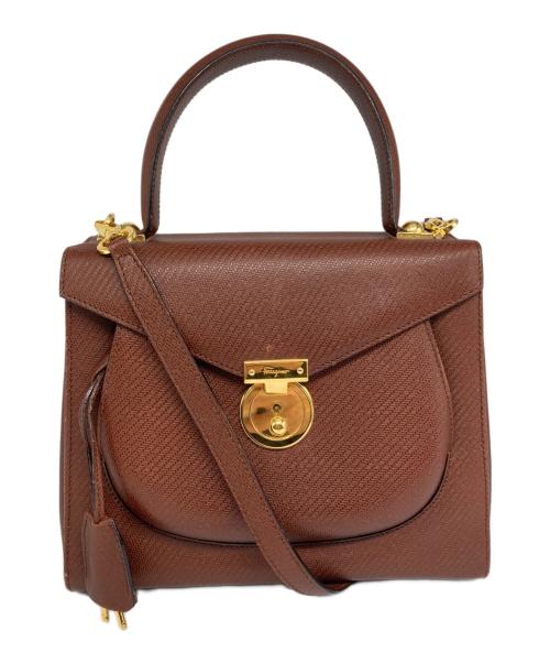 Salvatore Ferragamo（サルヴァトーレ フェラガモ）Salvatore Ferragamo (サルヴァトーレ フェラガモ) 2WAYショルダーバッグ ブラウンの古着・服飾アイテム