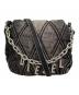 DIESEL（ディーゼル）の古着「ロゴチャーム付きデニムキルティングショルダーバッグ」｜グレー