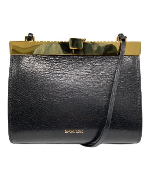 SPORT MAX（スポーツマックス）SPORT MAX (スポーツマックス) ロゴレザーショルダーバッグ ブラックの古着・服飾アイテム