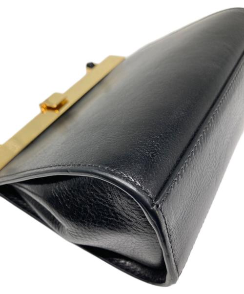 SPORT MAX（スポーツマックス）SPORT MAX (スポーツマックス) ロゴレザーショルダーバッグ ブラックの古着・服飾アイテム