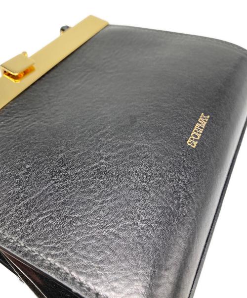 SPORT MAX（スポーツマックス）SPORT MAX (スポーツマックス) ロゴレザーショルダーバッグ ブラックの古着・服飾アイテム