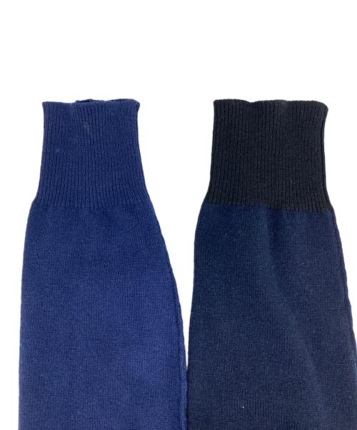 MARNI（マルニ）MARNI (マルニ) クレイジーパターン ミニロゴ刺繍 ニット ネイビー×ブルー サイズ:46の古着・服飾アイテム