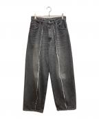 MM6 Maison Margielaエムエムシックスメゾンマルジェラ）の古着「ワイドレッグ ハイライズ ジーンズ」｜グレー