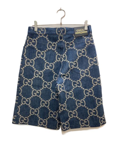 GUCCI（グッチ）GUCCI (グッチ) パイナップルジャンボGG総柄 デニムハーフパンツ インディゴ サイズ:30の古着・服飾アイテム