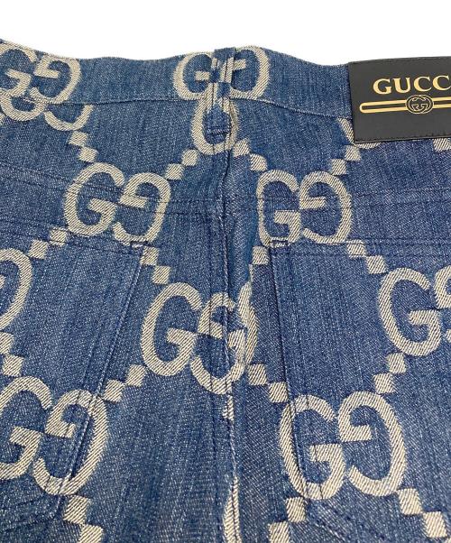 GUCCI（グッチ）GUCCI (グッチ) パイナップルジャンボGG総柄 デニムハーフパンツ インディゴ サイズ:30の古着・服飾アイテム