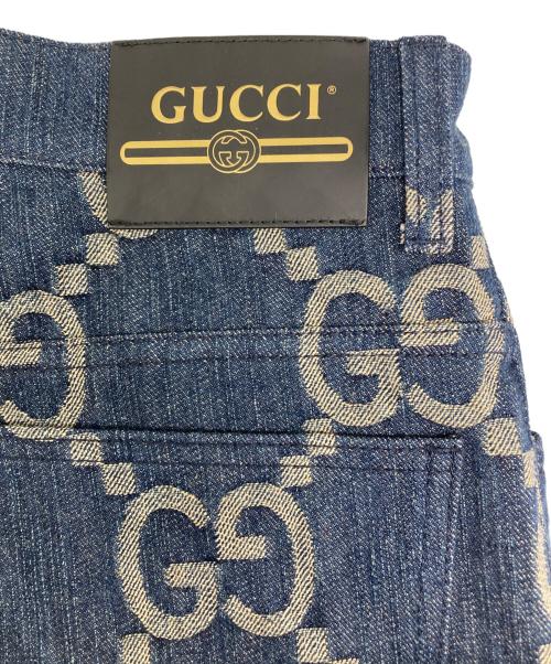 GUCCI（グッチ）GUCCI (グッチ) パイナップルジャンボGG総柄 デニムハーフパンツ インディゴ サイズ:30の古着・服飾アイテム