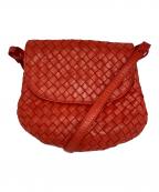 BOTTEGA VENETAボッテガベネタ）の古着「イントレチャート ショルダーバッグ」｜レッド