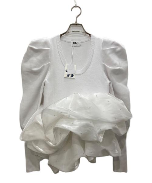 Bibiy.（ビビィ）Bibiy. (ビビィ) AMELIE PEPURAMU KNIT ホワイト サイズ:FREE 未使用品の古着・服飾アイテム