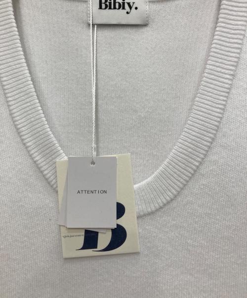 Bibiy.（ビビィ）Bibiy. (ビビィ) AMELIE PEPURAMU KNIT ホワイト サイズ:FREE 未使用品の古着・服飾アイテム