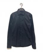 GIVENCHYジバンシィ）の古着「比翼刺繍コットンシャツ」｜ブラック