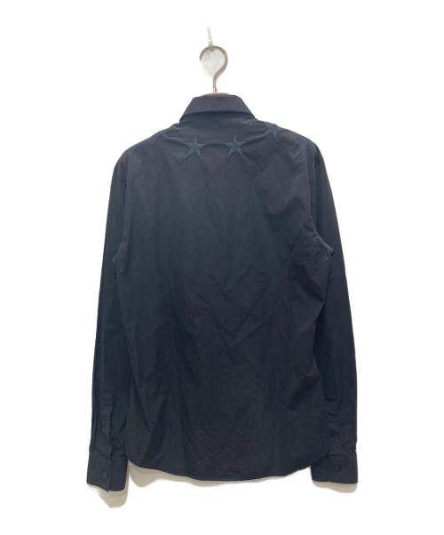 GIVENCHY（ジバンシィ）GIVENCHY (ジバンシィ) 比翼刺繍コットンシャツ ブラック サイズ:37の古着・服飾アイテム