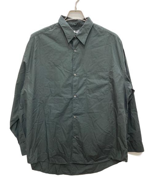 Graphpaper（グラフペーパー）Graphpaper (グラフペーパー) Broad L/S Oversized Regular Collar Shirt ブラック サイズ:SIZE1の古着・服飾アイテム
