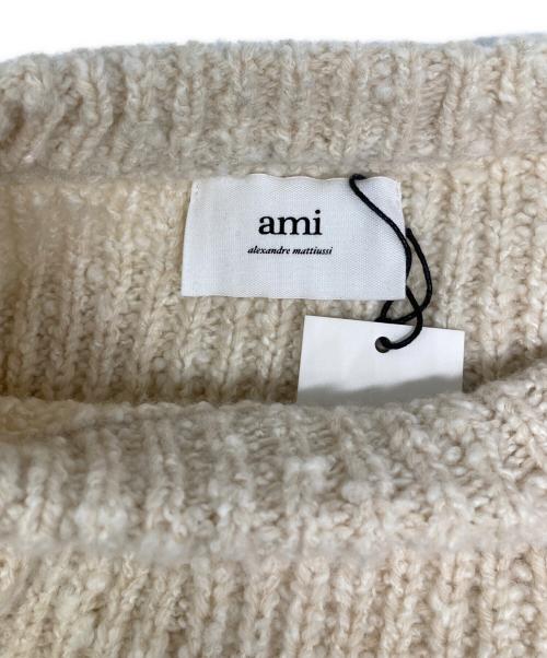ami（アミ）ami (アミ) MAGLIONE BRUSHED TEXTURED ニット ホワイト サイズ:Mの古着・服飾アイテム
