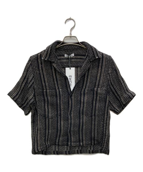 CMMN SWDN（コモンスウェーデン）CMMN SWDN (コモンスウェーデン) Dexter リネンブレンド オープンカラーシャツ ブラック サイズ:SIZE 46の古着・服飾アイテム