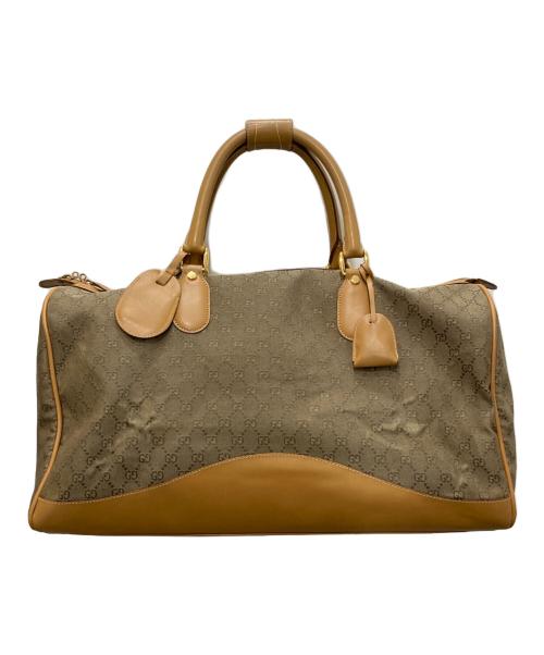 GUCCI（グッチ）GUCCI (グッチ) GGキャンバス2WAYボストンバッグ ブラウンの古着・服飾アイテム