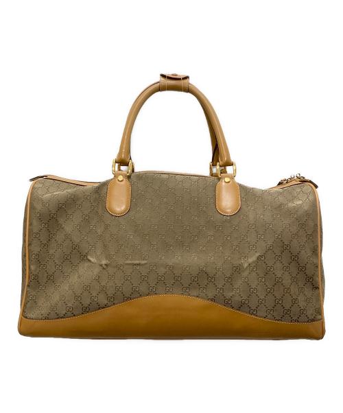 GUCCI（グッチ）GUCCI (グッチ) GGキャンバス2WAYボストンバッグ ブラウンの古着・服飾アイテム