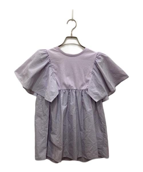 BORDERS at BALCONY（ボーダーズアットバルコニー）BORDERS at BALCONY (ボーダーズアットバルコニー) 半袖ブラウス パープル サイズ:SIZE36の古着・服飾アイテム